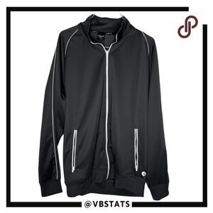 Solaris Mens Reflective Trim Moisture Wicking Iconic Track Jacket‎ Black 2XT NWT